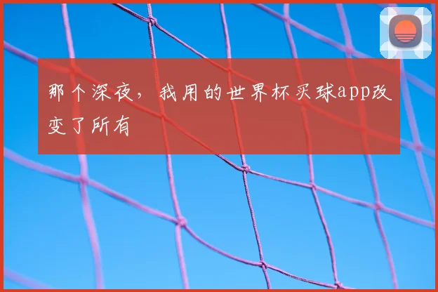 那个深夜,我用的世界杯买球app改变了所有
